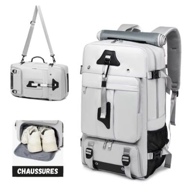 sac-a-dos-voyage-blanc-chaussures